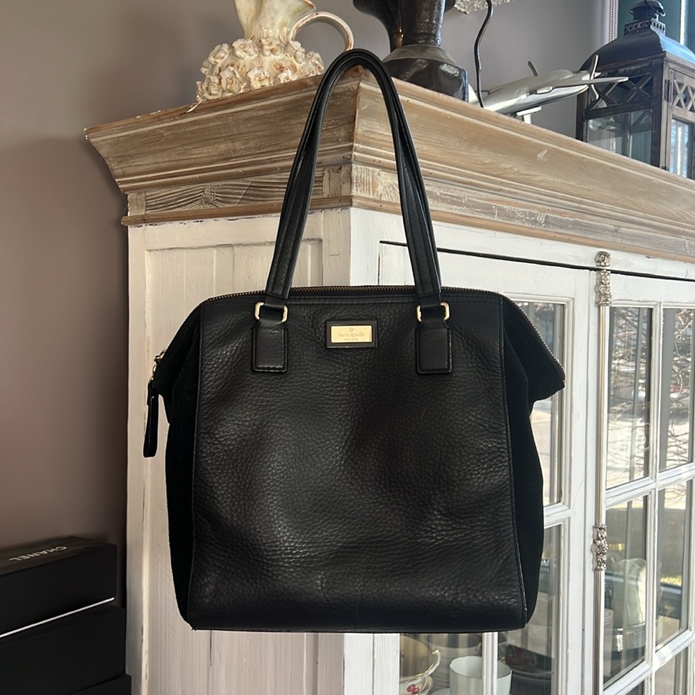 KATE SPADE Black Leather and Suede Bag